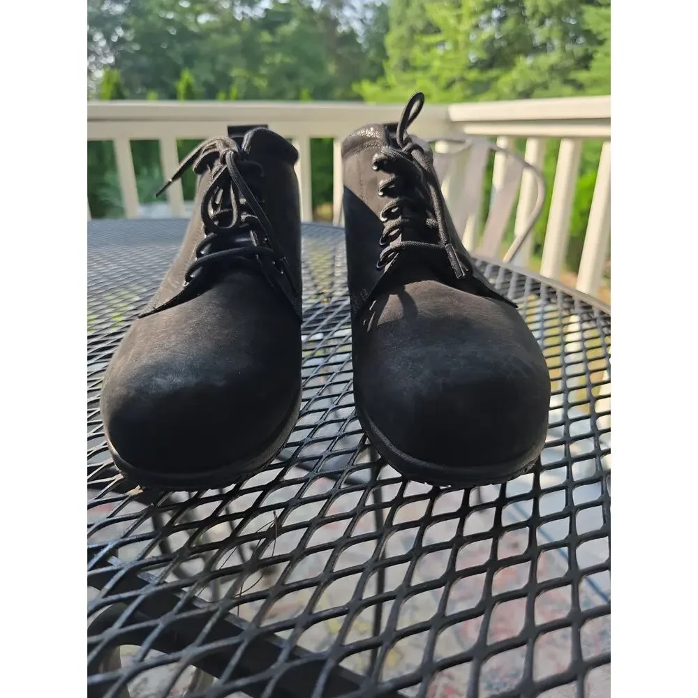 SAS Chukka Boots Black Nubuck Leather Slip Resistant Comfort Work Mens 10M